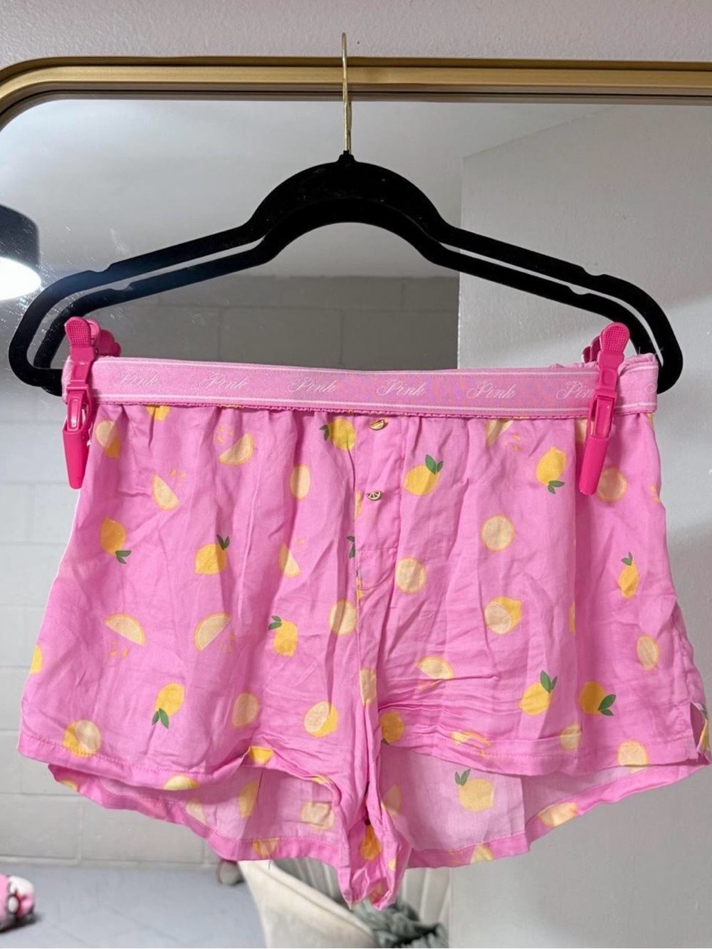 PINK Victoria's Secret Pink Lemon-Print Sleep Shorts